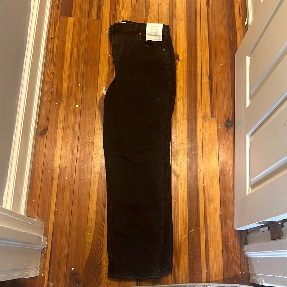 90’s straight ultra high rise black jeans
